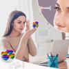 BWQJKUO Portable Round Rainbow Colored Gay Pride Hearts Printed Contact Lens Case Is Stylish And Compact, Easy to Carry And Protects Lenses. view 4