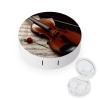 BWQJKUO Portable Round Violin Sheet Music Printed Contact Lens Case Is Stylish And Compact, Easy to Carry And Protects Lenses. view 1