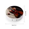 BWQJKUO Portable Round Violin Sheet Music Printed Contact Lens Case Is Stylish And Compact, Easy to Carry And Protects Lenses. view 2