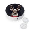 BWQJKUO Portable Round Reindeer Printed Contact Lens Case Is Stylish And Compact, Easy to Carry And Protects Lenses. view 1
