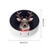 BWQJKUO Portable Round Reindeer Printed Contact Lens Case Is Stylish And Compact, Easy to Carry And Protects Lenses. view 2