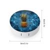 BWQJKUO Portable Round Pineapple in The Pool Printed Contact Lens Case Is Stylish And Compact, Easy to Carry And Protects Lenses. view 2