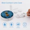 BWQJKUO Portable Round Pineapple in The Pool Printed Contact Lens Case Is Stylish And Compact, Easy to Carry And Protects Lenses. view 3