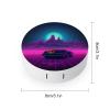 BWQJKUO Portable Round Retrowave Pictures Printed Contact Lens Case Is Stylish And Compact, Easy to Carry And Protects Lenses. view 2