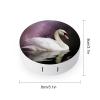 BWQJKUO Portable Round White Swan Printed Contact Lens Case Is Stylish And Compact, Easy to Carry And Protects Lenses. view 2