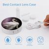 BWQJKUO Portable Round White Swan Printed Contact Lens Case Is Stylish And Compact, Easy to Carry And Protects Lenses. view 3