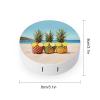 BWQJKUO Portable Round Seaside Beach Yellow Geometric Pineapple Printed Contact Lens Case Is Stylish And Compact, Easy to Carry And Protects Lenses. view 2