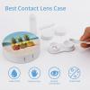 BWQJKUO Portable Round Seaside Beach Yellow Geometric Pineapple Printed Contact Lens Case Is Stylish And Compact, Easy to Carry And Protects Lenses. view 3