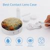 BWQJKUO Portable Round Vintage Music Note Printed Contact Lens Case Is Stylish And Compact, Easy to Carry And Protects Lenses. view 3