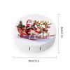 BWQJKUO Portable Round Santa Claus Reindeer Sled Printed Contact Lens Case Is Stylish And Compact, Easy to Carry And Protects Lenses. view 2
