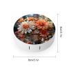 BWQJKUO Portable Round Orange Flowers Printed Contact Lens Case Is Stylish And Compact, Easy to Carry And Protects Lenses. view 2