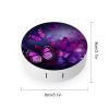 BWQJKUO Portable Round Purple Butterflies Printed Contact Lens Case Is Stylish And Compact, Easy to Carry And Protects Lenses. view 2