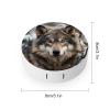 BWQJKUO Portable Round Lmage of Wolf in The Snow Printed Contact Lens Case Is Stylish And Compact, Easy to Carry And Protects Lenses. view 2