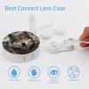 BWQJKUO Portable Round Lmage of Wolf in The Snow Printed Contact Lens Case Is Stylish And Compact, Easy to Carry And Protects Lenses. view 3