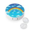 BWQJKUO Portable Round Rainbow Clouds Raindrop Printed Contact Lens Case Is Stylish And Compact, Easy to Carry And Protects Lenses. view 1