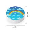 BWQJKUO Portable Round Rainbow Clouds Raindrop Printed Contact Lens Case Is Stylish And Compact, Easy to Carry And Protects Lenses. view 2