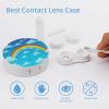 BWQJKUO Portable Round Rainbow Clouds Raindrop Printed Contact Lens Case Is Stylish And Compact, Easy to Carry And Protects Lenses. view 3
