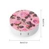 BWQJKUO Portable Round Pretty Pink Roses Printed Contact Lens Case Is Stylish And Compact, Easy to Carry And Protects Lenses. view 2