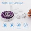 BWQJKUO Portable Round Purple Tie Dye Printed Contact Lens Case Is Stylish And Compact, Easy to Carry And Protects Lenses. view 3