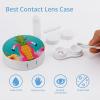 BWQJKUO Portable Round Pineapple Flamingo Printed Contact Lens Case Is Stylish And Compact, Easy to Carry And Protects Lenses. view 3