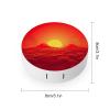 BWQJKUO Portable Round Red Sunrise Printed Contact Lens Case Is Stylish And Compact, Easy to Carry And Protects Lenses. view 2
