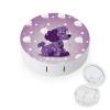 BWQJKUO Portable Round Purple Poodle Polka Dot Printed Contact Lens Case Is Stylish And Compact, Easy to Carry And Protects Lenses. view 1