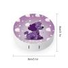 BWQJKUO Portable Round Purple Poodle Polka Dot Printed Contact Lens Case Is Stylish And Compact, Easy to Carry And Protects Lenses. view 2