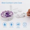 BWQJKUO Portable Round Purple Poodle Polka Dot Printed Contact Lens Case Is Stylish And Compact, Easy to Carry And Protects Lenses. view 3