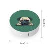 BWQJKUO Portable Round Pug Green Polka Dot Printed Contact Lens Case Is Stylish And Compact, Easy to Carry And Protects Lenses. view 2