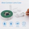 BWQJKUO Portable Round Pug Green Polka Dot Printed Contact Lens Case Is Stylish And Compact, Easy to Carry And Protects Lenses. view 3