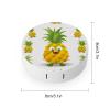 BWQJKUO Portable Round Pineapple Printed Contact Lens Case Is Stylish And Compact, Easy to Carry And Protects Lenses. view 2