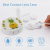 BWQJKUO Portable Round Pineapple Printed Contact Lens Case Is Stylish And Compact, Easy to Carry And Protects Lenses. view 3