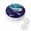 BWQJKUO Portable Round Whale Printed Contact Lens Case Is Stylish And Compact, Easy to Carry And Protects Lenses. view 1