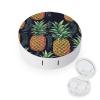 BWQJKUO Portable Round Pineapple Printed Contact Lens Case Is Stylish And Compact, Easy to Carry And Protects Lenses. view 1