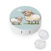 BWQJKUO Portable Round Sheep And Lamb Cartoon Printed Contact Lens Case Is Stylish And Compact, Easy to Carry And Protects Lenses. view 1