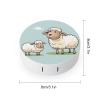 BWQJKUO Portable Round Sheep And Lamb Cartoon Printed Contact Lens Case Is Stylish And Compact, Easy to Carry And Protects Lenses. view 2
