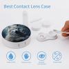 BWQJKUO Portable Round Wolf Sitting in The Snow Printed Contact Lens Case Is Stylish And Compact, Easy to Carry And Protects Lenses. view 3