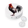 BWQJKUO Portable Round Rooster Printed Contact Lens Case Is Stylish And Compact, Easy to Carry And Protects Lenses. view 1