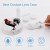 BWQJKUO Portable Round Rooster Printed Contact Lens Case Is Stylish And Compact, Easy to Carry And Protects Lenses. view 3