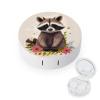 BWQJKUO Portable Round Raccoon Printed Contact Lens Case Is Stylish And Compact, Easy to Carry And Protects Lenses. view 1