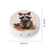 BWQJKUO Portable Round Raccoon Printed Contact Lens Case Is Stylish And Compact, Easy to Carry And Protects Lenses. view 2