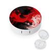 BWQJKUO Portable Round Red Black White Abstract Printed Contact Lens Case Is Stylish And Compact, Easy to Carry And Protects Lenses. view 1