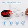 BWQJKUO Portable Round Red Black White Abstract Printed Contact Lens Case Is Stylish And Compact, Easy to Carry And Protects Lenses. view 3