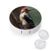 BWQJKUO Portable Round Woodpecker Printed Contact Lens Case Is Stylish And Compact, Easy to Carry And Protects Lenses. view 1