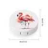 BWQJKUO Portable Round Watercolor Flamingo Printed Contact Lens Case Is Stylish And Compact, Easy to Carry And Protects Lenses. view 2