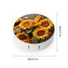 BWQJKUO Portable Round Plants Theme Sunflower Printed Contact Lens Case Is Stylish And Compact, Easy to Carry And Protects Lenses. view 2