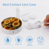 BWQJKUO Portable Round Plants Theme Sunflower Printed Contact Lens Case Is Stylish And Compact, Easy to Carry And Protects Lenses. view 3