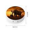 BWQJKUO Portable Round Sunset Parent-Child Elephant Printed Contact Lens Case Is Stylish And Compact, Easy to Carry And Protects Lenses. view 2