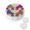 BWQJKUO Portable Round Retro Colorful Roller Skates Printed Contact Lens Case Is Stylish And Compact, Easy to Carry And Protects Lenses. view 1