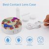 BWQJKUO Portable Round Retro Colorful Roller Skates Printed Contact Lens Case Is Stylish And Compact, Easy to Carry And Protects Lenses. view 3